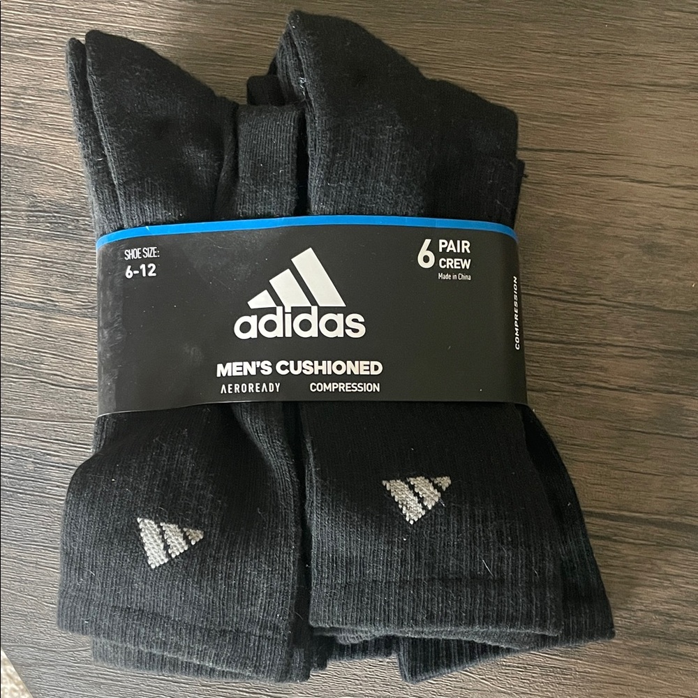 Adidas Black Athletic Socks with Ribbed Detailing